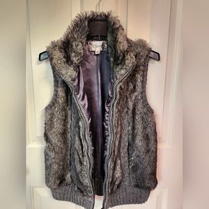 Faux fur vest.